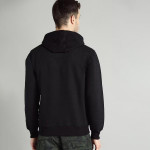 Men Black Printed Hooded Sweatshirt